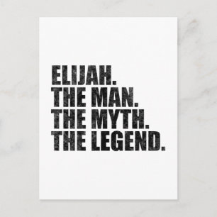 Elijah name, Elijah The Man The Myth The Legend Postcard