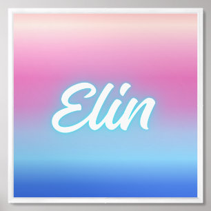 Elin – Soft Modern Name Concept Framed Art