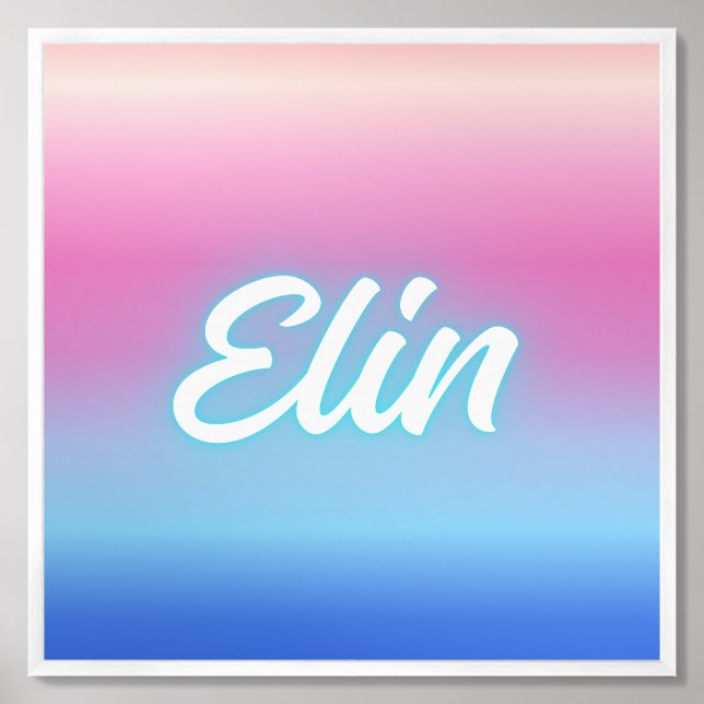 Elin – Soft Modern Name Concept Framed Art (Framed Front)