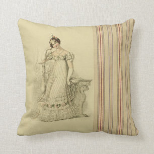 Elinor, Jane Austen inspired regency ivory Throw Pillow