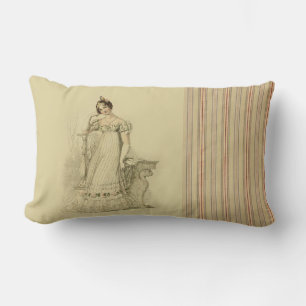 Elinor, Jane Austen inspired, Regency style, cream Lumbar Pillow