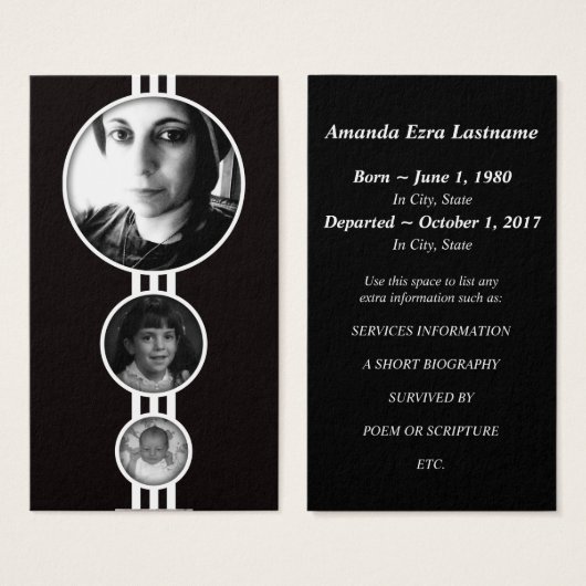 elipses memorial cards (Front & Back)