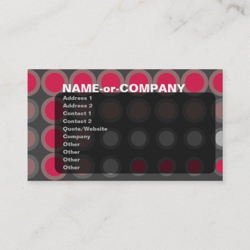 Customizable elipses : neon red : business card