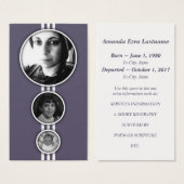 elipses purple memorial cards (Front & Back)