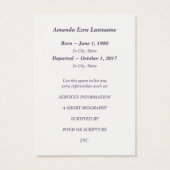 elipses purple memorial cards (Back)
