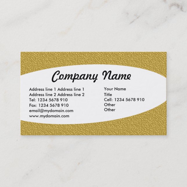 Eliptical - Amber Embossed Texture Business Card (Front)