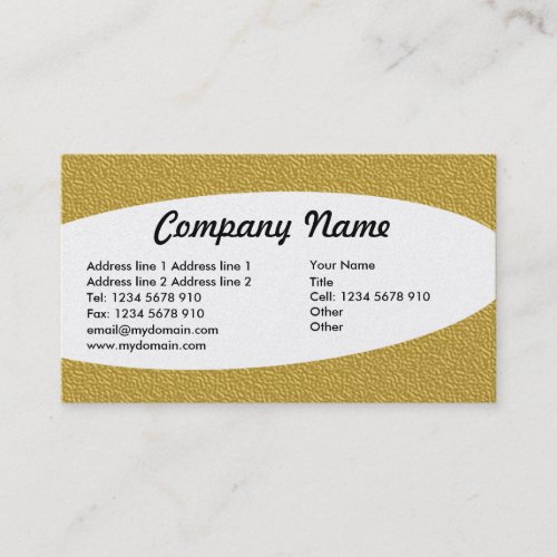 Eliptical _ Amber Embossed Texture _ Gold Business Card