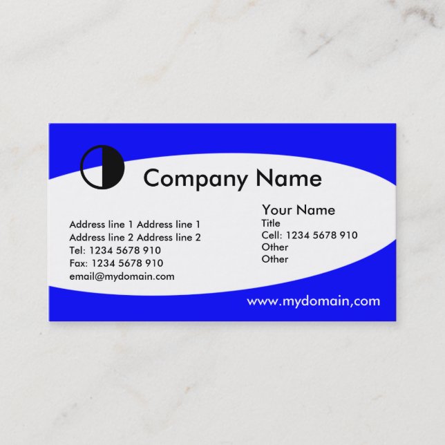 Eliptical - Blue Business Card (Front)