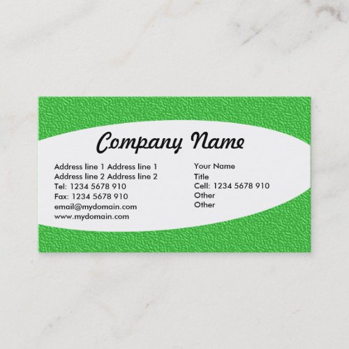 Eliptical _ Bright Green Embossed Texture Business Card