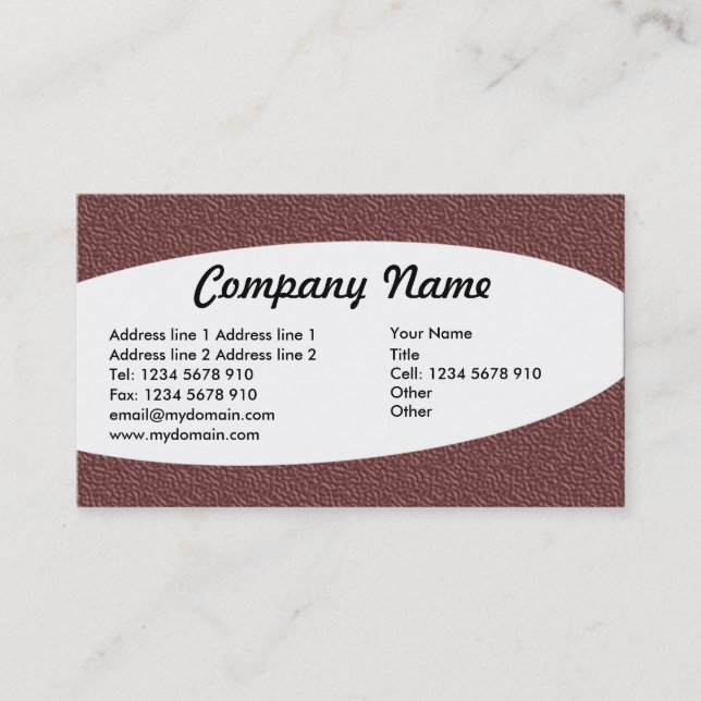 Eliptical - Brown Embossed Texture Business Card (Front)