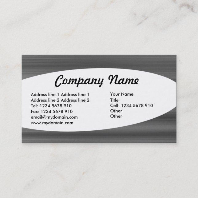 Eliptical - Brushed Metal Texture Business Card (Front)
