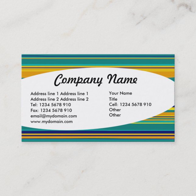 Eliptical - Colored Stripes Business Card (Front)