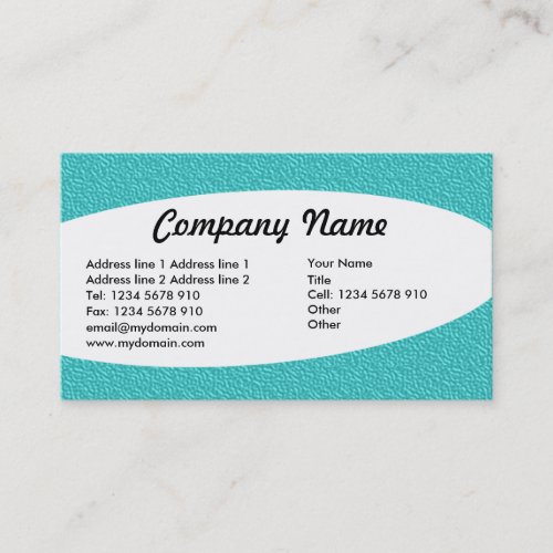 Eliptical _ Cyan Embossed Texture Business Card