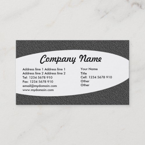 Eliptical _ Dark Gray Embossed Texture Business Card