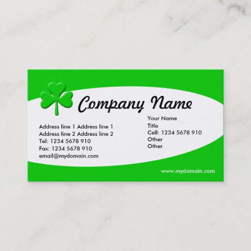 Customizable Eliptical - Irish Shamrock Business Card