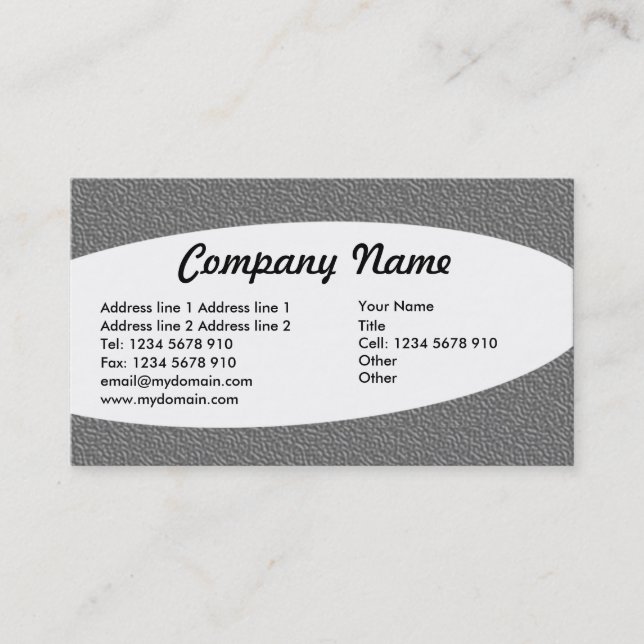 Eliptical - Mid Gray Embossed Texture Business Card (Front)