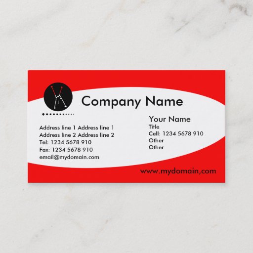 Customizable Eliptical - Red Business Card Templates
