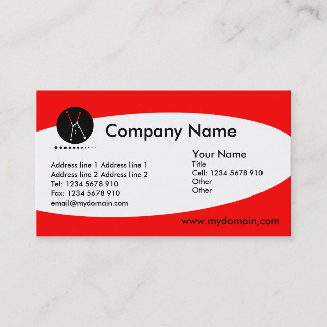 Eliptical - Red Business Card (Front)