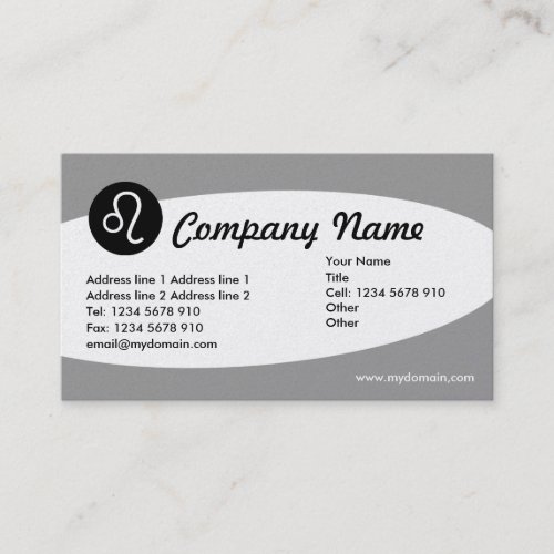 Eliptical Zodiac Platinum _ Leo Business Card