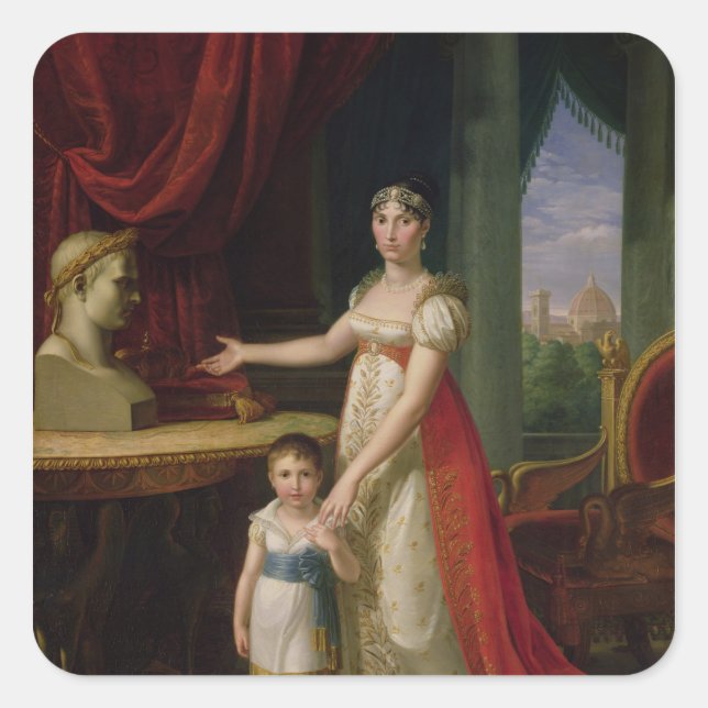 Elisa Bonaparte  Grand Duchess of Tuscany Square Sticker (Front)