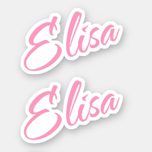 Elisa Decorative Name in Pink x2 Sticker