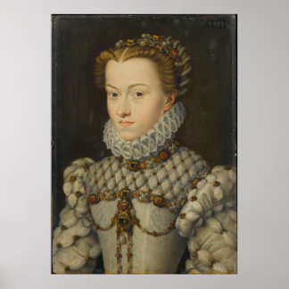 Elisabeth of Austria - Francois Clouet - c1571 Poster