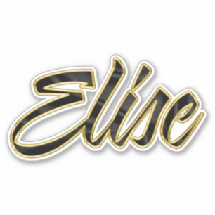 Elise black gold lettering Sticker