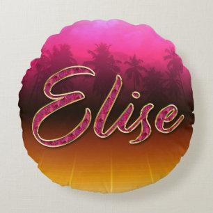 Elise First Name Golden pink cushion