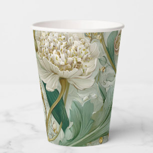 Elise Green Nouveau Garden Paper Cups
