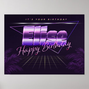 Elise Name Vorname lila retro Poster Geburtstag