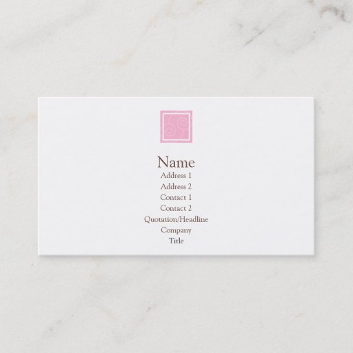 Customizable Elise - Pink Business Card Template