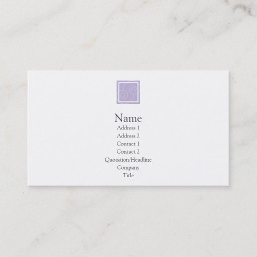 Customizable Elise - Purple Business Card Template