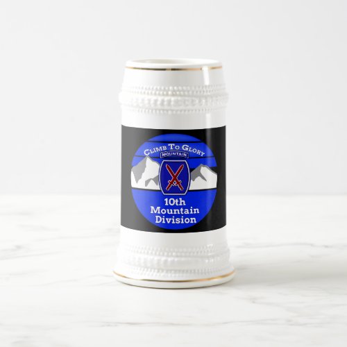 Elite 10th Mountain Division Climb To Glory Beer Stein