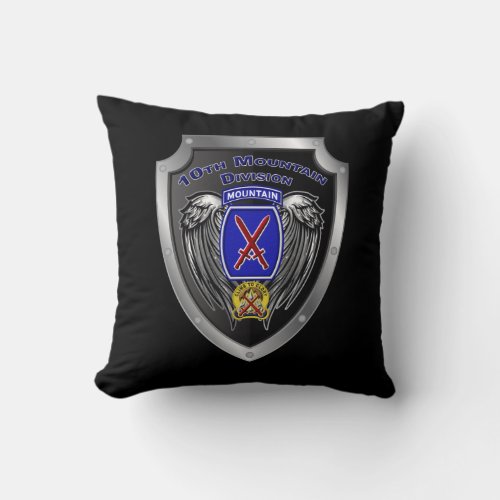 Elite 10th Mountain Division Throw Pillow