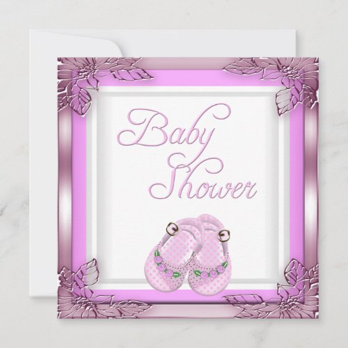 Elite Baby Shower Baby Girl Pink Elite Custom Announcements