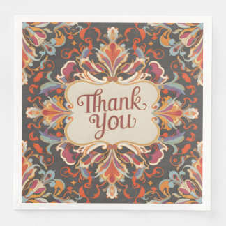 Elite baroque style thanksgiving thank you paper dinner napkins