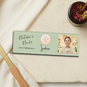 Elite Boutique Nail Salon Script Brand Photo Logo Name Tag