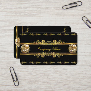 Elite Business Gold Elegant Floral Jewel Business Card