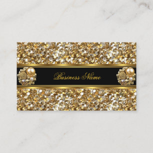 Elite Business Gold Elegant Glitter Jewel 2 Business Card