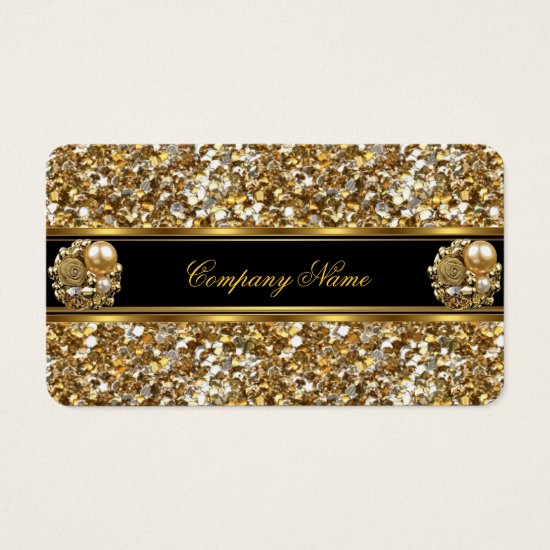 Elite Business Gold Elegant Glitter Jewel Business Card