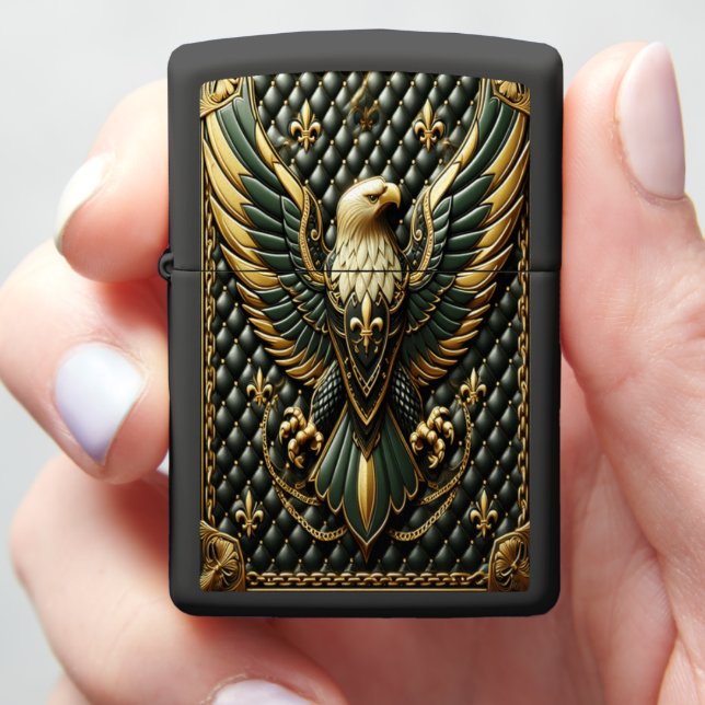 Elite Eagle Leather-Style Collector’s  Zippo Lighter (In Hand)