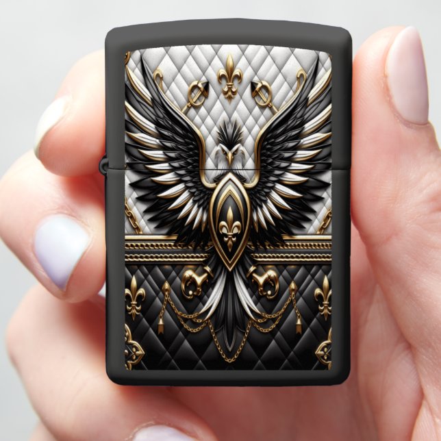 Elite Eagle Leather-Style Luxury Zippo Lighter (In Hand)