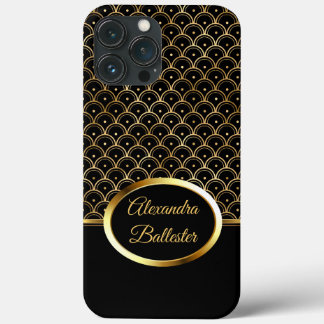 Elite Elegant Art Deco Gold Black iPhone 13 Pro Max Case