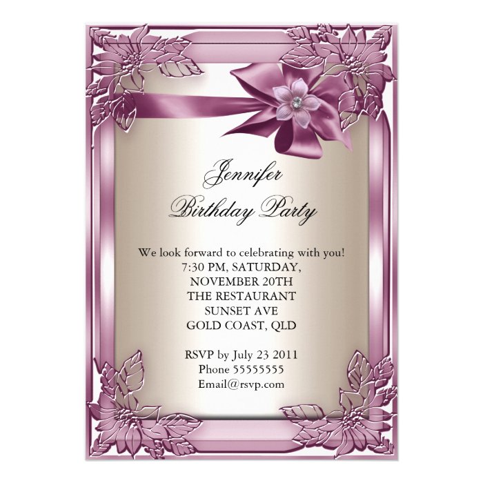 Elite Elegant Birthday Party Pink Cream Invitation