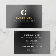 Elite Executive Black Gold Monogram Raised Foil