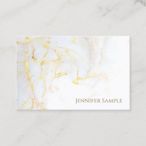 Elite Gold Marble Plain Elegant Golden Modern Chic Business Card