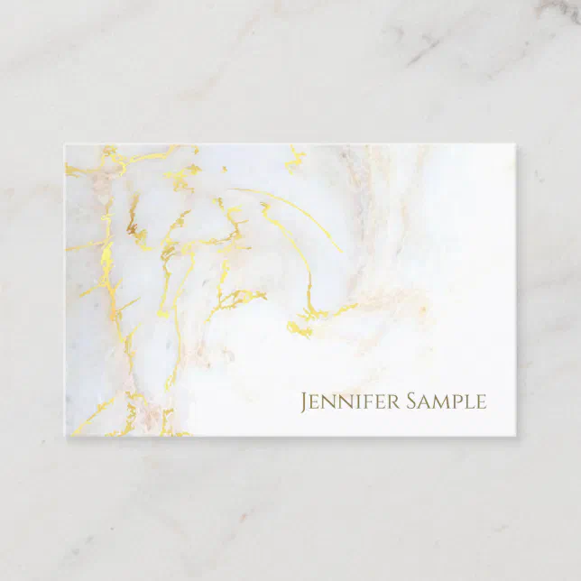 Elite Gold Marble Plain Elegant Golden Modern Chic Business Card | Zazzle