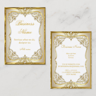 Elite Gold White beige Cream Pearl Business Card