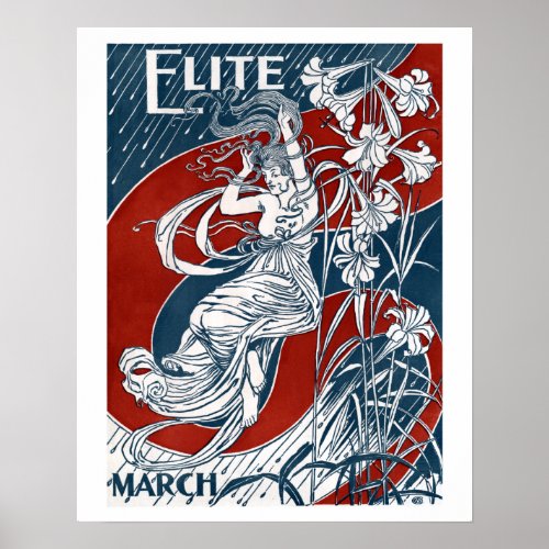 Elite Magazine March 1895 Poster