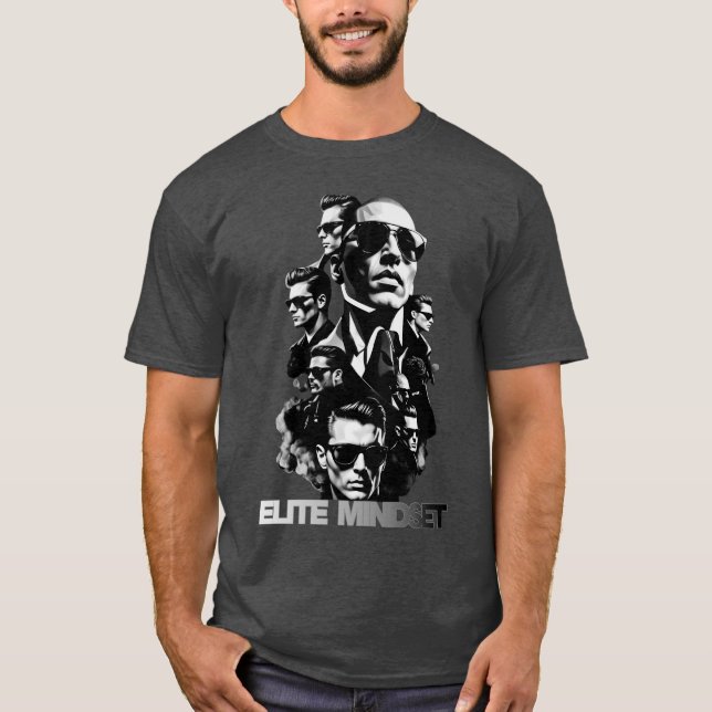 Elite Mindset Luxury Premium Men’s Dark Gray Graph T-Shirt (Front)